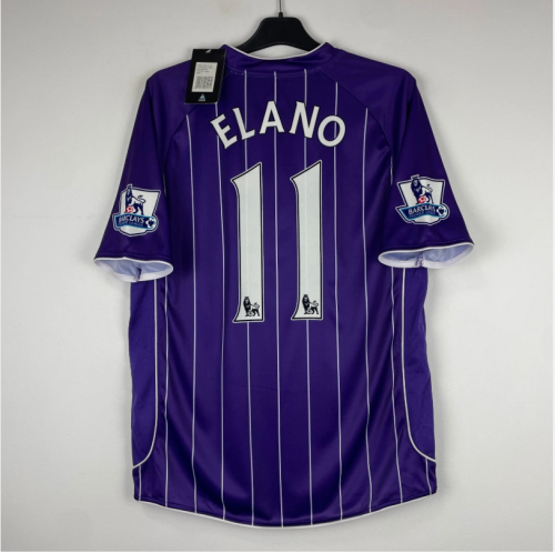 with EPL Patch Retro Jersey 2007-2008 Manchester City ELANO 11 Away Soccer Jersey Vintage Man City Football Shirt