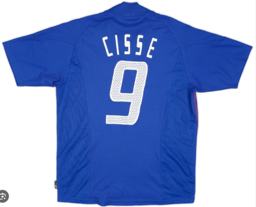 Retro Jersey 2002 France CISSE 9 Home Soccer Jersey Vintage Football Shirt