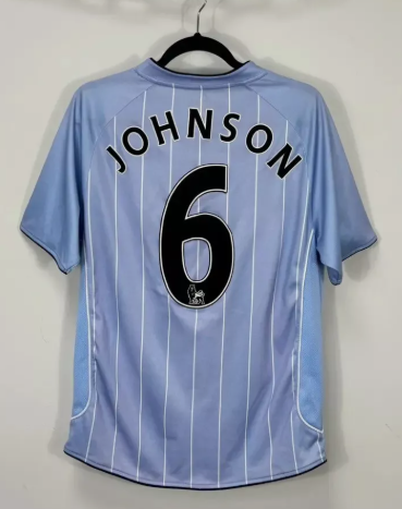 Retro Jersey 2007-2008 Manchester City JOHNSON 6 Home Soccer Jersey Vintage Man City Football Shirt