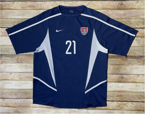 Retro Jersey USA 2002 DONOVAN 21 Away Soccer Jersey United States Vintage Football Shirt