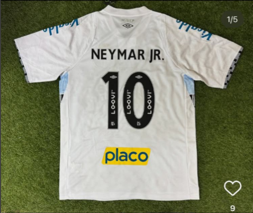 with All Sponor Logos Fan Version 2024-2025 Santos NEYMAR JR. 10 Home Soccer Jersey Football Shirt