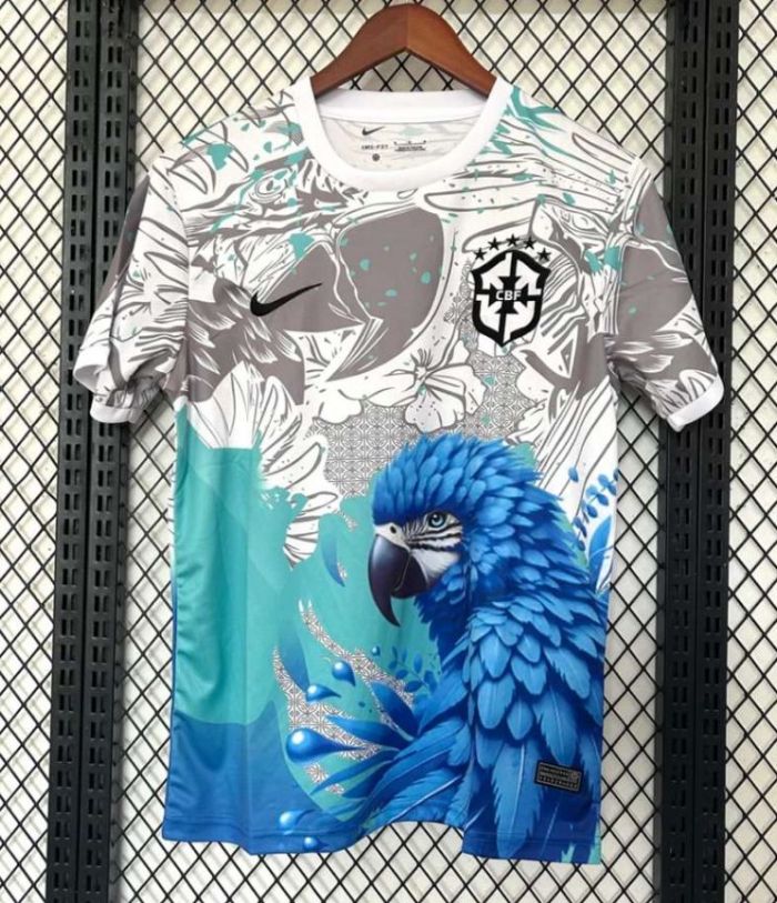 Fan Version 2025 Brazil White/Blue Special Edition Soccer Jersey Brasil Camisetas de Futbol