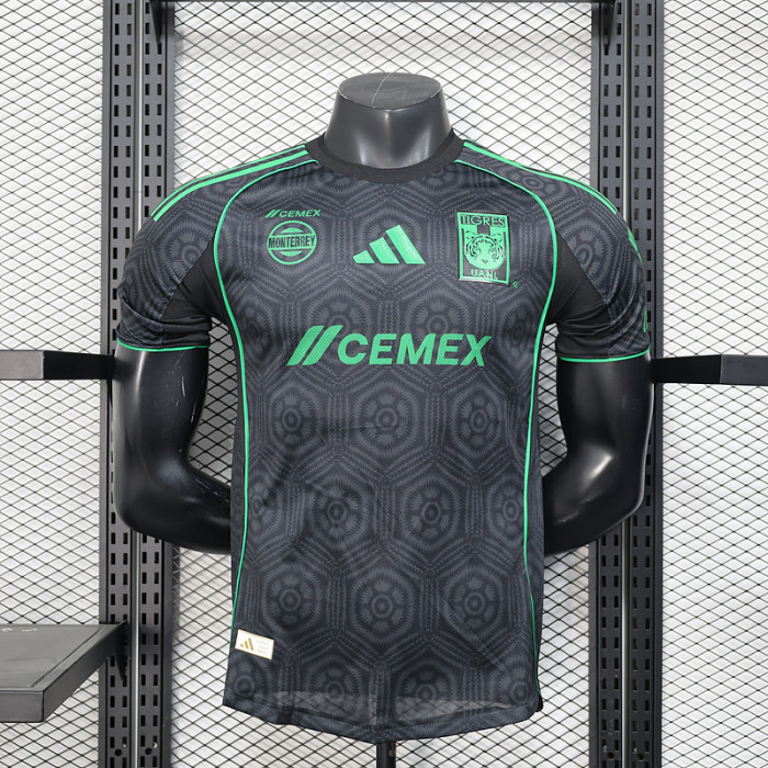 Player Version 2025-2026 Tigres UANL Third Away Black Soccer Jersey Football Shirt
