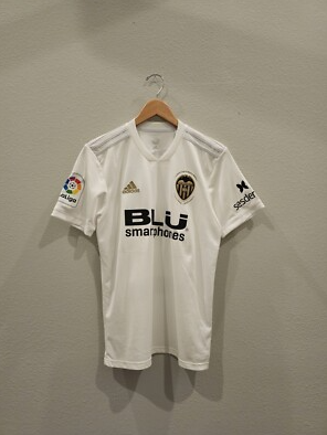 with LFP Patch Retro Jersey 2018-2019 Valencia RODRIGO M. 19 Home Soccer Jersey Vintage Football Shirt