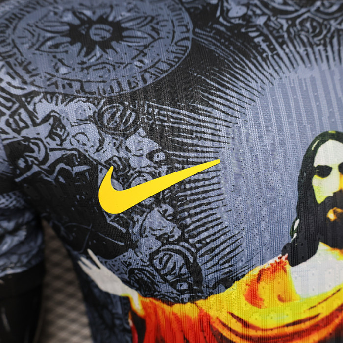 Player Version 2025 Brazil Black/Red Jesus version Soccer Jersey Brasil Football Shirt