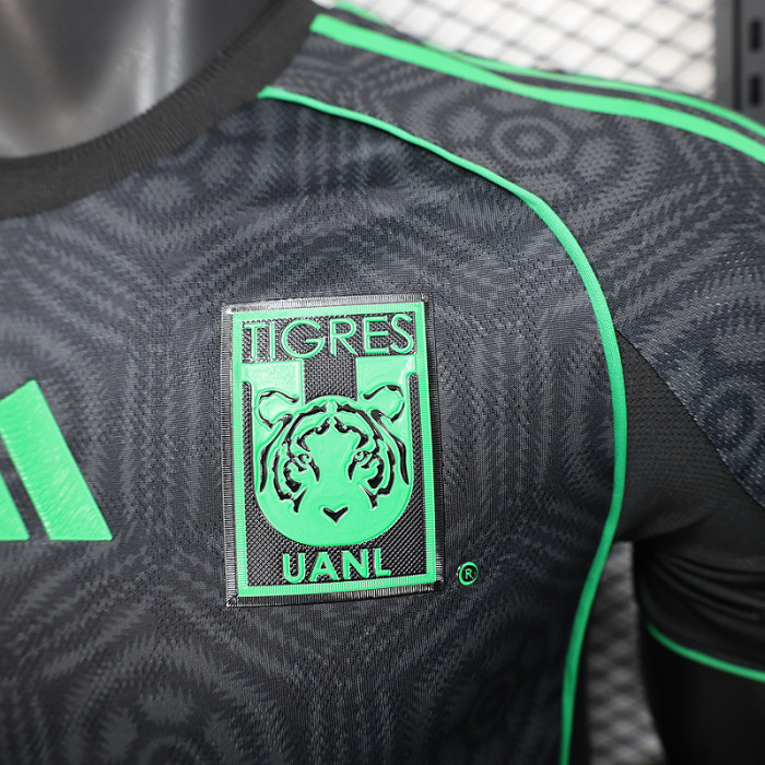 Player Version 2025-2026 Tigres UANL Third Away Black Soccer Jersey Football Shirt