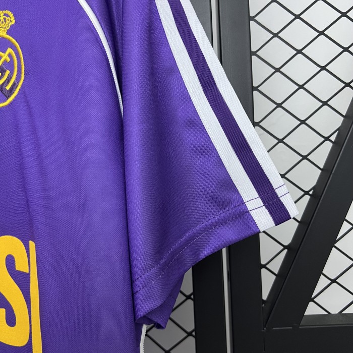 Retro Jersey Real Madrid 1984-1985 Away Purple Soccer Jersey Vintage Football Shirt