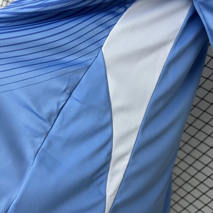 with HP Fans Version 2025-2026 Real Madrid Blue Special Edition Soccer Jersey Real Football Shirt