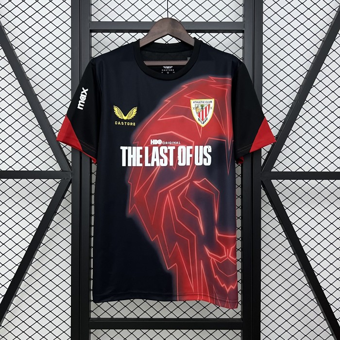 Fan Version 2025-2026 Athletic Bilbao Black/Red Soccer Training Jersey Football Shirt