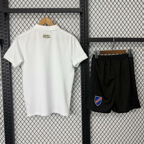 Youth Uniform Kids Kit 2025-2026 Colo Colo 100th Anniversary Soccer Jersey Shorts White Child Football Set
