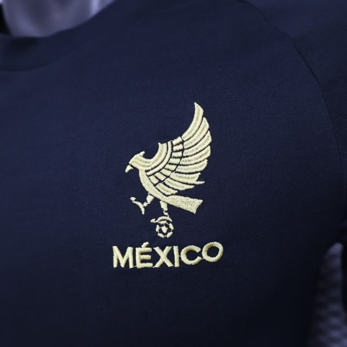 Player Version 2025 Mexico Black Cotton Soccer Jersey Football Shirt