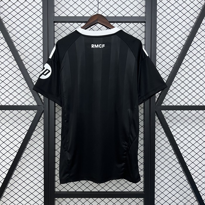 with HP Fans Version 2025-2026 Real Madrid Black Special Edition Soccer Jersey Real Football Shirt