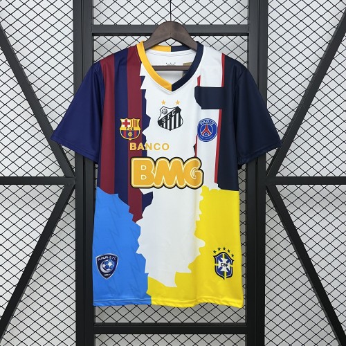 Neymar Jr Team Combine Version 2025-2026 Santos Barcelona Brazil PSG Soccer Jersey Football Shirt