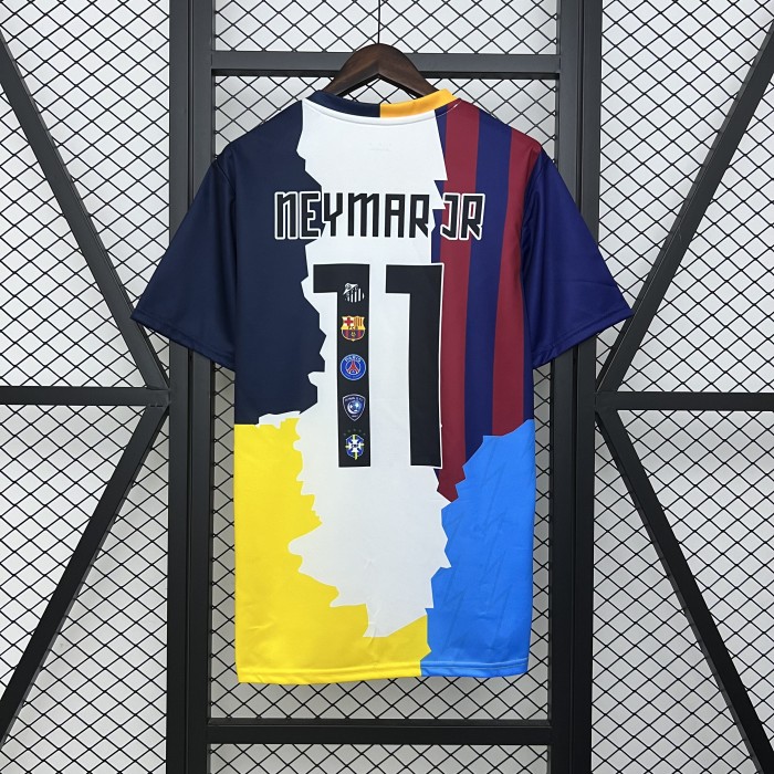 Neymar Jr Team Combine Version 2025-2026 Santos Barcelona Brazil PSG Soccer Jersey Football Shirt