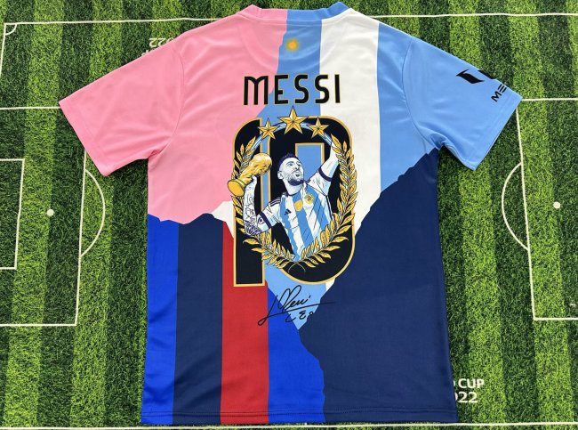 with Front Patch Fan Version 2025 Messi Souvenir Soccer Jersey Argentina Inter Miami PSG Barcelona Football Shirt