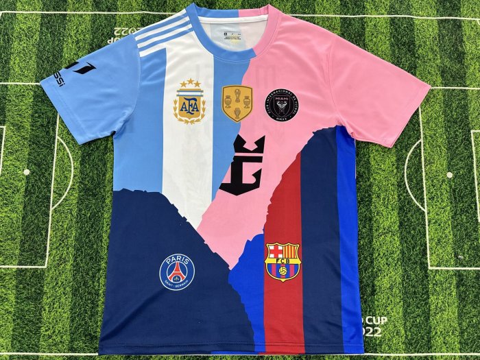 with Front Patch Fan Version 2025 Messi Souvenir Soccer Jersey Argentina Inter Miami PSG Barcelona Football Shirt