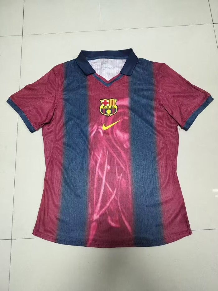 Barca Camisetas de Futbol Player Version 2025-2026 Barcelona 2 Red Travis Scott Soccer Jersey