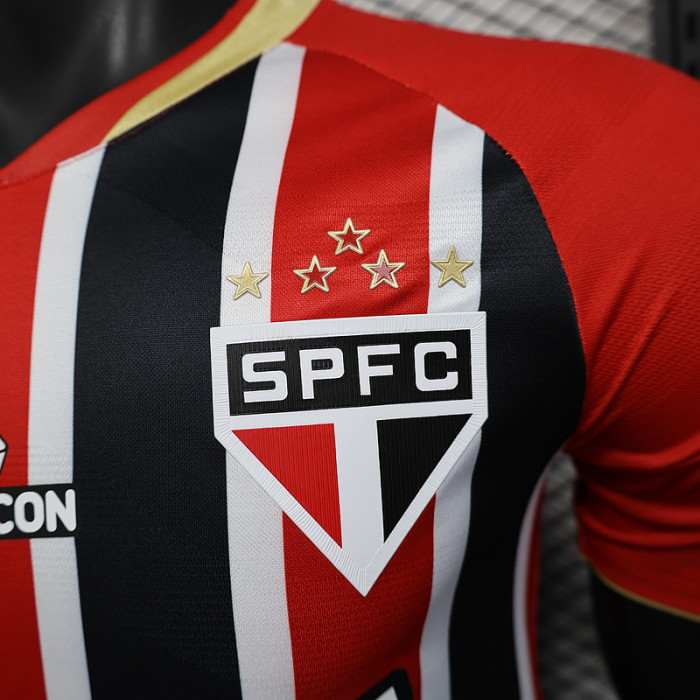 with Sponor Logo Player Version 2025-2026 Sao Paulo Away Soccer Jersey Football Shirt