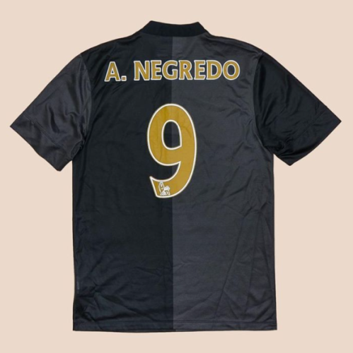Retro Jersey 2013-2014 Manchester City A.NEGREDO 9 Away Black Soccer Jersey Vintage Football Shirt