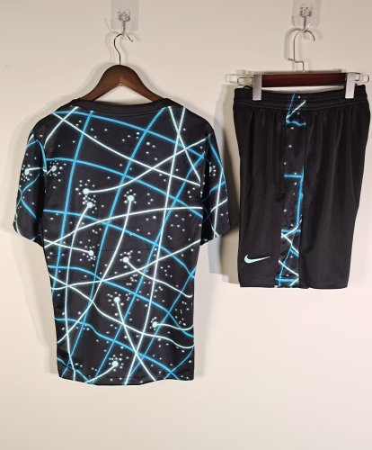 Adult Uniform 2025-2026 Inter Milan Black/Blue Soccer Training Jersey and Shorts Football Kits