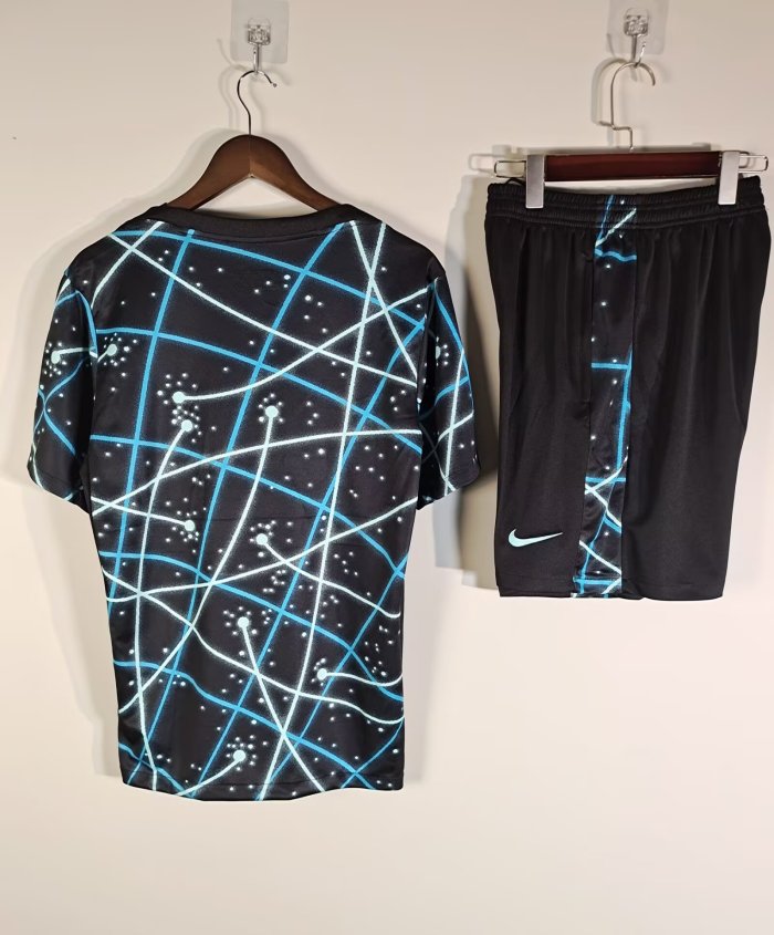Adult Uniform 2025-2026 Inter Milan Black/Blue Soccer Training Jersey and Shorts Football Kits