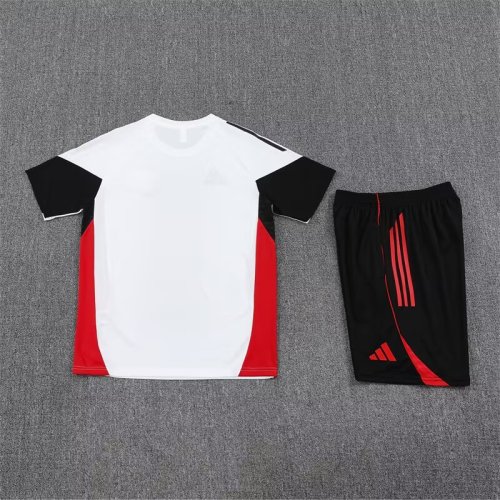 Adult Uniform 2025-2026 Manchester United White Soccer Training Jersey and Shorts Football Kits