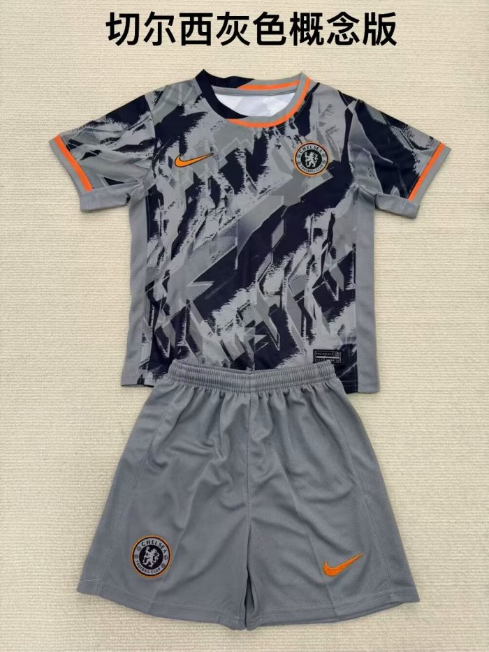 Youth Uniform Kids Kit 2025-2026 Chelsea Special Edition Soccer Jersey Shorts Child Football Set