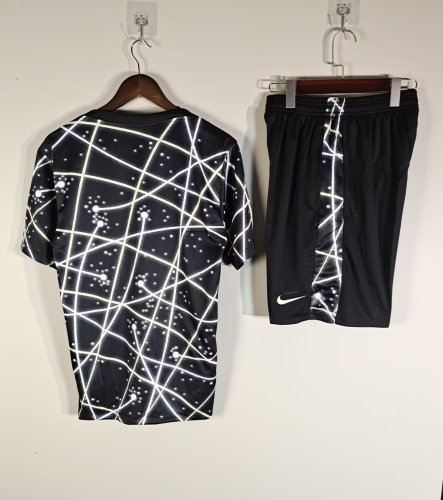 Adult Uniform 2025-2026 Chelsea Black/White Soccer Training Jersey and Shorts Football Kits
