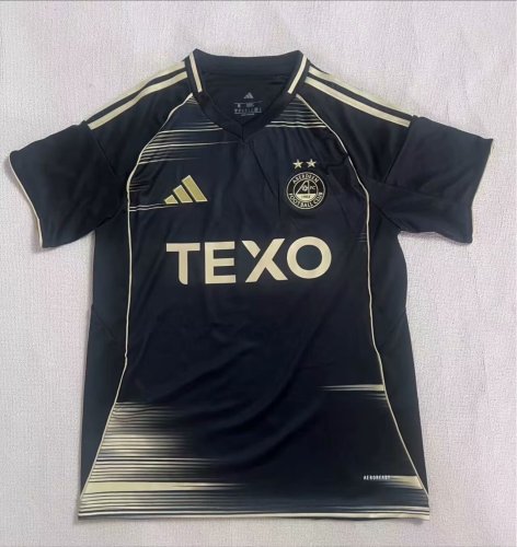 Fans Version 2025-2026 Aberdeen Away Black Soccer Jersey Football Shirt
