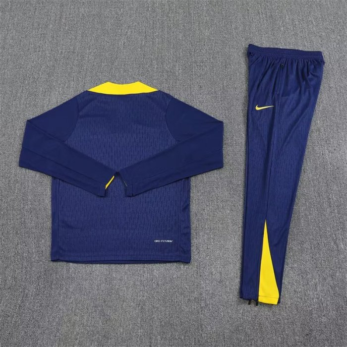 2025-2026 Atletico Madrid Dark Blue Soccer Training Sweater and Pants Football Kit