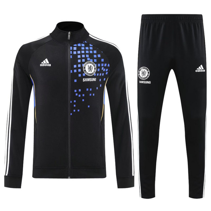 Retro Model 2025-2026 Chelsea Black/Blue Soccer Training Jacket Football Jacket and Pants