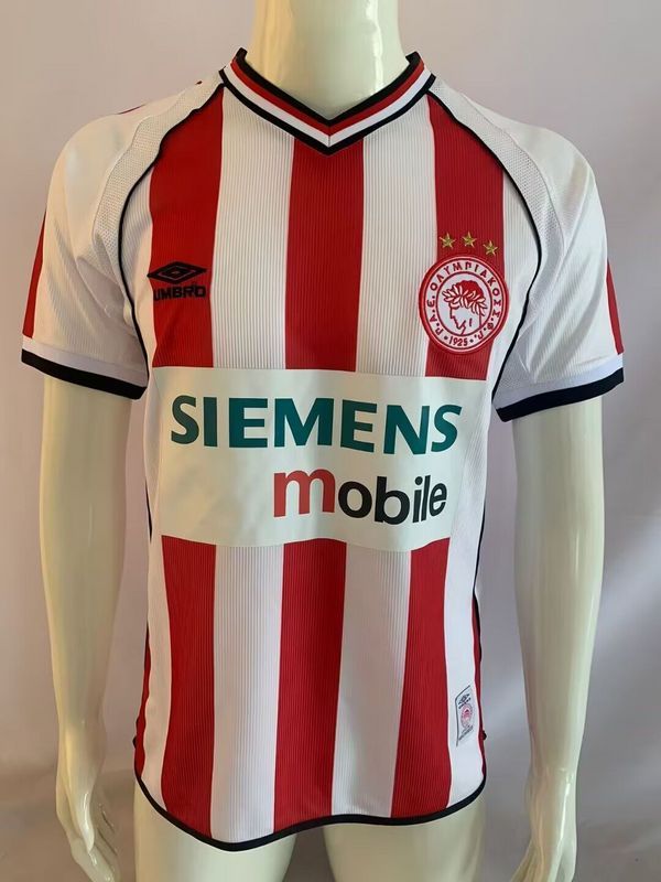 Retro Jersey 2001-2002 Olympiacos Home Soccer Jersey Vintage Olympiakos Football Shirt