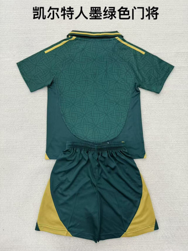 Youth Uniform Kids Kit Celtic 2025-2026 Green Concept Version Soccer Jersey Shorts Child Football Set