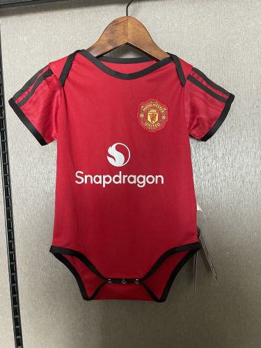 Baby Cloth 2025-2026 Manchester United Home Soccer Jersey Baby Onesies