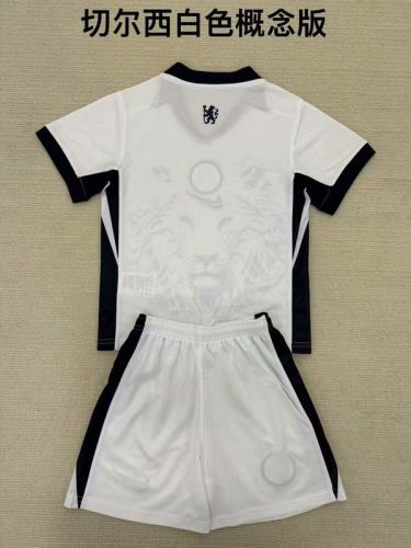 Youth Uniform Kids Kit 2025-2026 Chelsea White Concept Version Soccer Jersey Shorts Child Football Set
