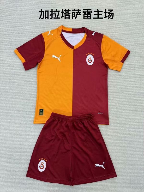 Youth Uniform Kids Kit 2025-2026 Galatasaray Home Soccer Jersey Shorts Child Football Set
