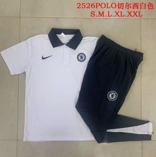 2025-2026 Cheslea White Soccer Polo and Pants Football Kit