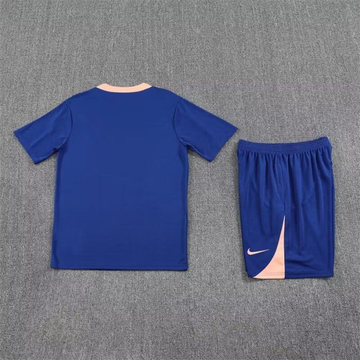Adult Uniform 2025-2026 France Dark Blue Soccer Training Jersey and Shorts Football Kits