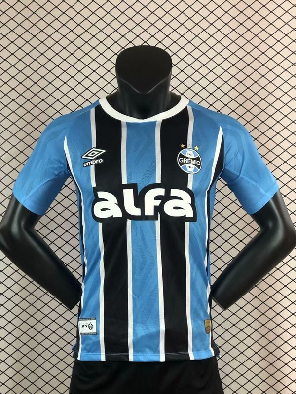 with Sponor Logo Player Version 2025-2026 Gremio Home Soccer Jersey Football Shirt