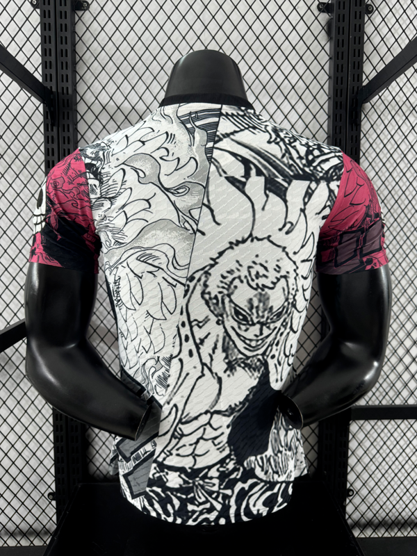 Player Version 2025 Japan White/Pink Comic Soccer Jersey Football Shirt
