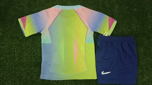Youth Uniform Kids Kit 2025-2026 Barcelona Green Soccer Training Jersey Shorts Child Football Set