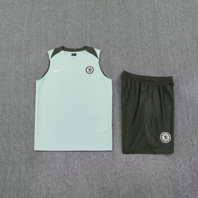 Adult Uniform 2025-2026 Chelsea Green Soccer Vest Shorts Men's Football Kit