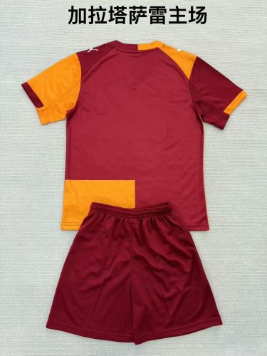 Youth Uniform Kids Kit 2025-2026 Galatasaray Home Soccer Jersey Shorts Child Football Set