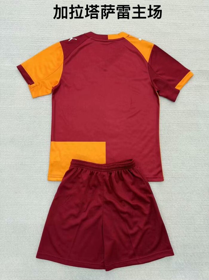 Youth Uniform Kids Kit 2025-2026 Galatasaray Home Soccer Jersey Shorts Child Football Set