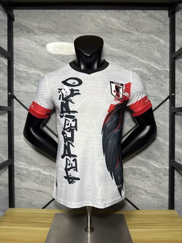 Player Version 2025 Japan White/Black/Red Comic Soccer Jersey Football Shirt