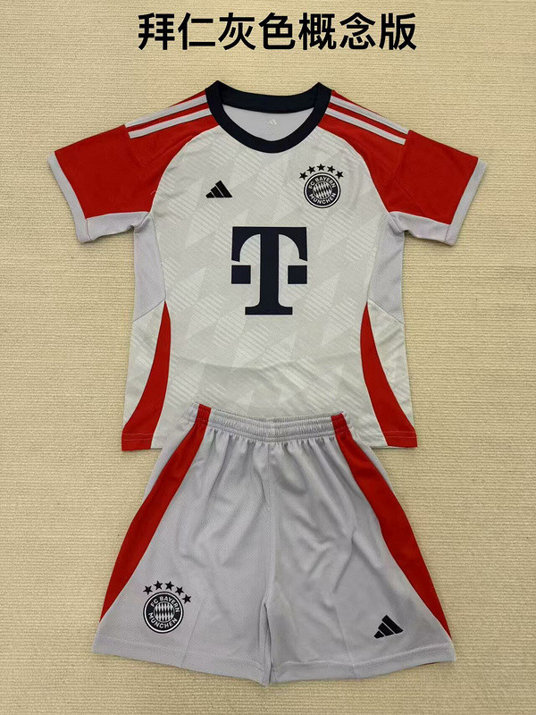 Adult Uniform 2025-2026 Bayern Munich Grey Concept Version Soccer Jersey Shorts Bayern Munchen Red Football Kit