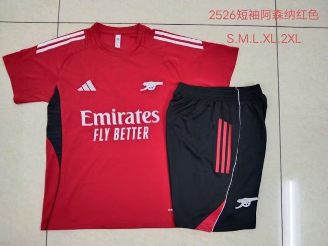Adult Uniform 2025-2026 Arsenal Red Soccer Training Jersey and Shorts Football Kits