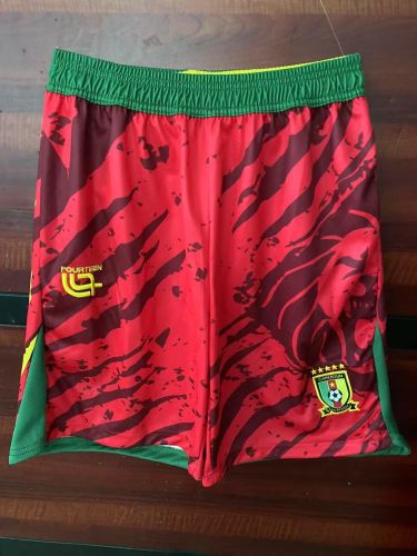 Fan Version 2025-2026 Cameroon Red Soccer Shorts Cameroun Football Shorts