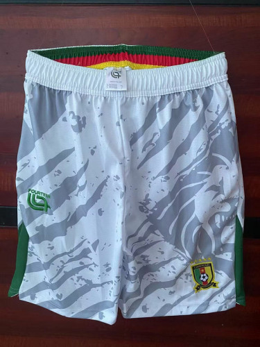 Fan Version 2025-2026 Cameroon White Soccer Shorts Cameroun Football Shorts