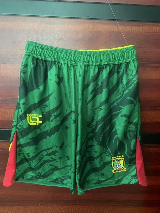Fan Version 2025-2026 Cameroon Green Soccer Shorts Cameroun Football Shorts